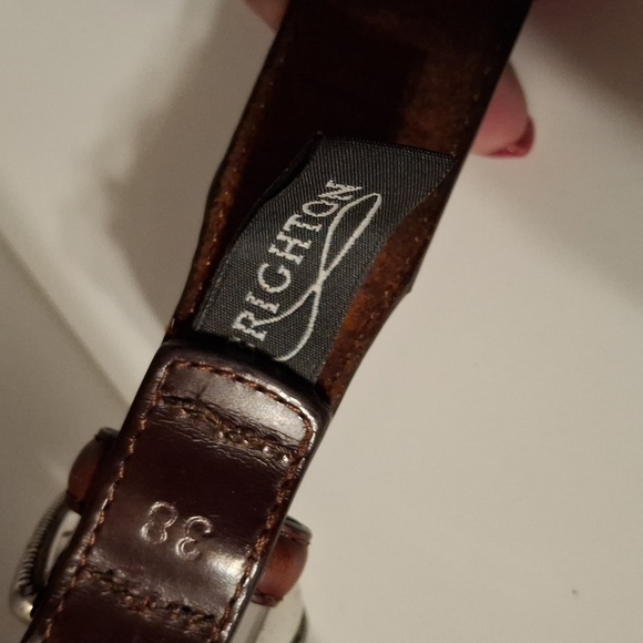 Brighton Men's Brown Leather Belt Sz 38 - Picture 2 of 3